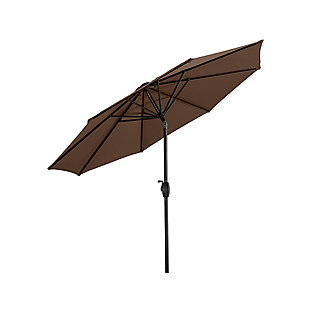 Westin Outdoor 9' Patio Umbrella With Tilt and Crank Lift, Brown, large