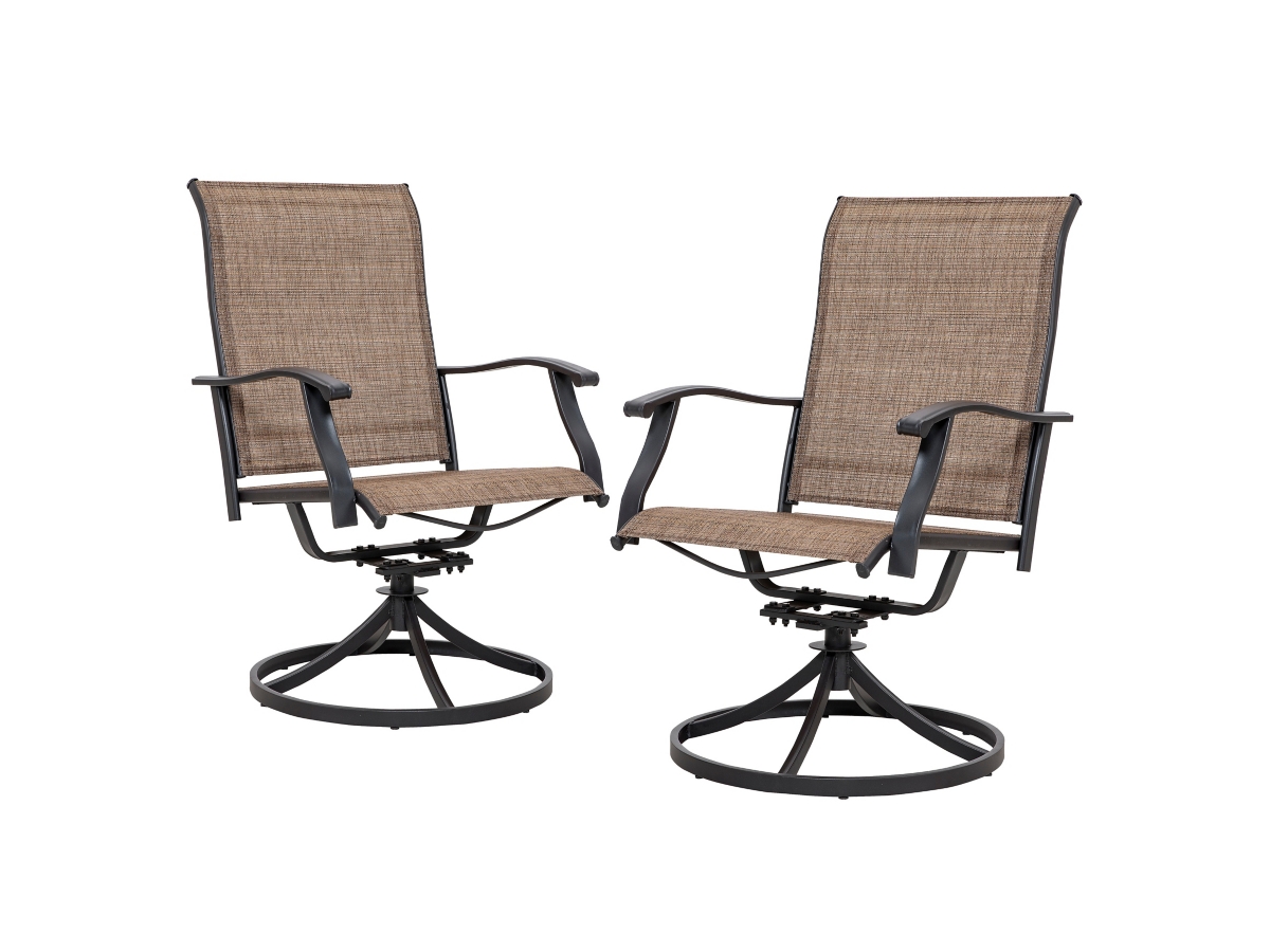 Pierside Woven Swivel Chairs - 2 Pack - Great Blue Furniture