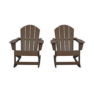Venice Outdoor Adirondack Rocking Chairs (Set of 2), Dark Brown, large
