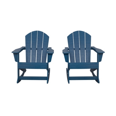 Venice Outdoor Adirondack Rocking Chairs (Set of 2), Navy Blue, large