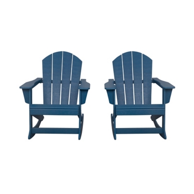 Venice Outdoor Adirondack Rocking Chairs (Set of 2), Navy Blue, large