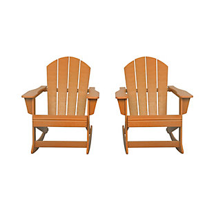 Venice Outdoor Adirondack Rocking Chairs (Set of 2), Orange, large