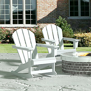 Venice Outdoor Adirondack Rocking Chairs (Set of 2), White, rollover