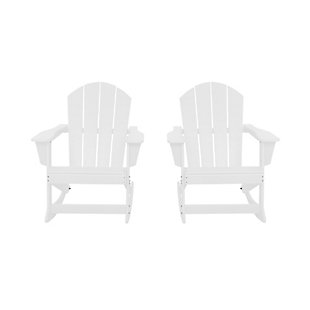 Venice Outdoor Adirondack Rocking Chairs (Set of 2), White, large