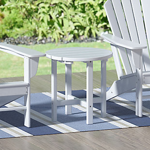 Seaside Outdoor Side Table, White, rollover