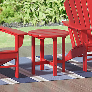 Seaside Outdoor Side Table, Red, rollover