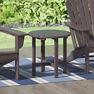 Seaside Outdoor Side Table, Dark Brown, rollover