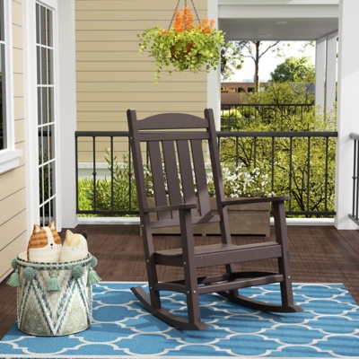 Landon Outdoor Rocking Chair, Dark Brown