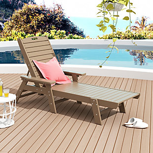 Destin Outdoor Chaise Lounge, Weathered Wood, rollover