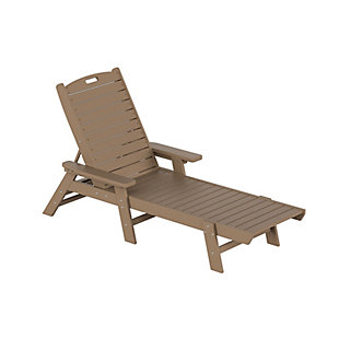 Destin Outdoor Chaise Lounge, Weathered Wood, large