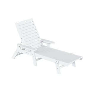 Destin Outdoor Chaise Lounge, White, large