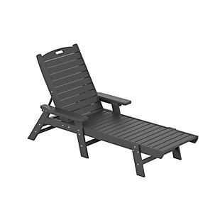 Destin Outdoor Chaise Lounge, Gray, large