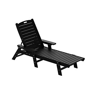 Destin Outdoor Chaise Lounge, Black, large