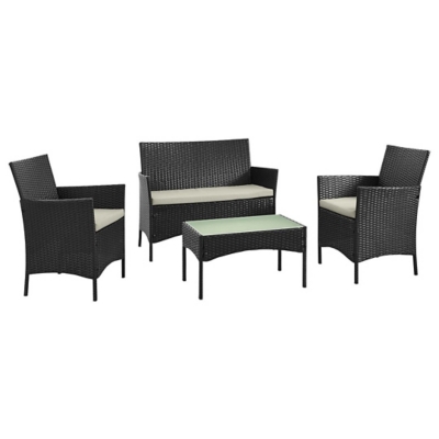 Manhattan Comfort Imperia Outdoor Patio Conversation Set with Cushions (Set of 4), , large