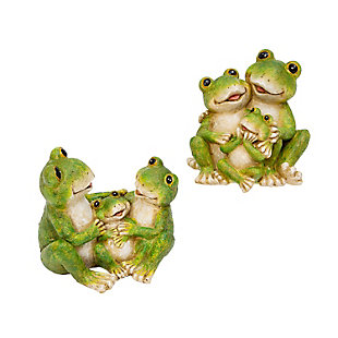 GIL S/2 Assorted 7-in L Resin Frog Family Figures, , large