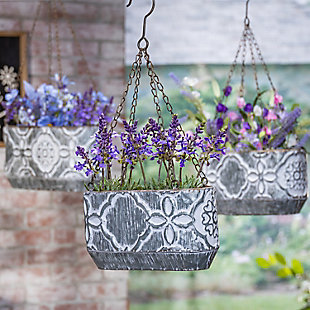 GIL S/3 Nesting Hanging Metal Planters, , rollover