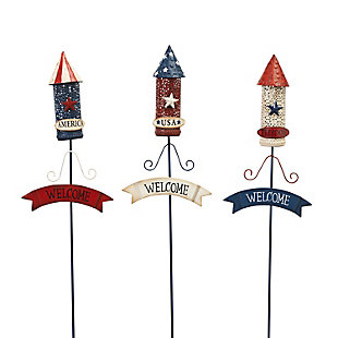 GIL S/3 Assorted 21-in H Americana Firework Yard Stakes, , large