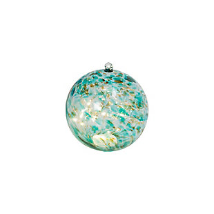 GIL 5.75-in H Battery Operated Turquoise Handblown Glass Sphere, , large