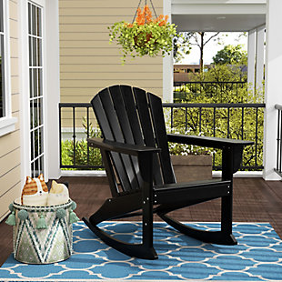Bayview Classic Seashell Rocking Chair, Black, rollover