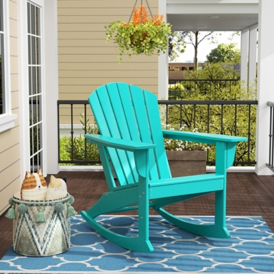Bayview Classic Seashell Rocking Chair, Turquoise, large