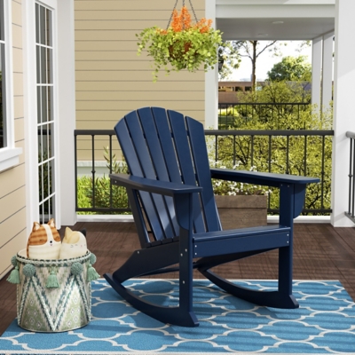 Bayview Classic Seashell Rocking Chair, Navy Blue, large