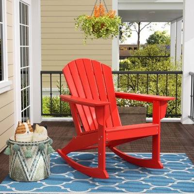 Bayview Classic Seashell Rocking Chair, Red, large