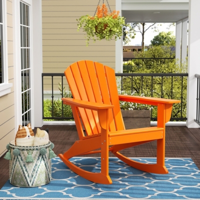 Bayview Classic Seashell Rocking Chair, Orange, large
