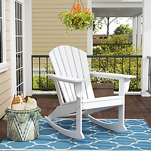 Bayview Classic Seashell Rocking Chair, White, rollover