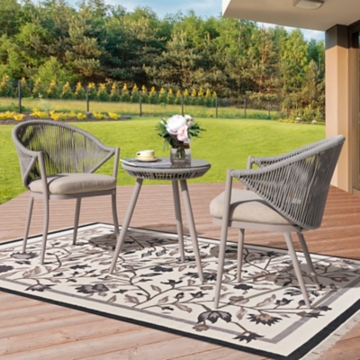 P600009129 Nuu Garden 3-Piece Outdoor Bistro Set, Beige sku P600009129