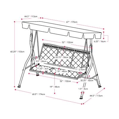 Garden swing replacement discount bars