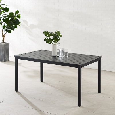 Hansen Outdoor Dining Table, Matte Black