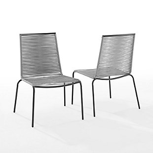 Fenton Outdoor Stackable Chairs Set of 2, , large