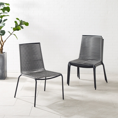 P600009209 Fenton Outdoor Stackable Chairs Set of 4, Gray sku P600009209