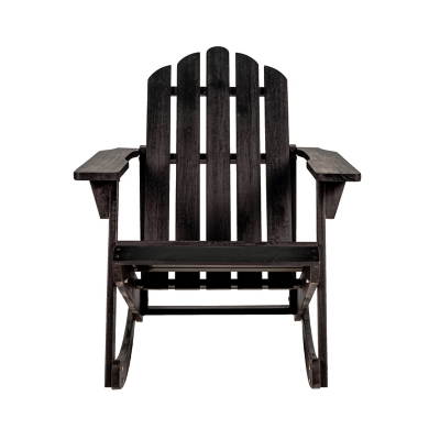 JONATHAN Y Kiawah Outdoor Adirondack Rocking Chair, Black