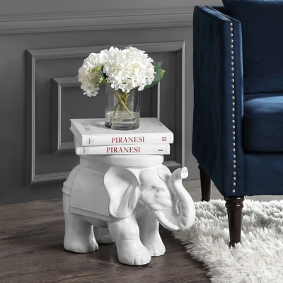 JONATHAN Y Elephant Outdoor Garden Stool, , large