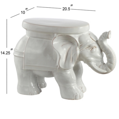 JONATHAN Y Elephant Outdoor Garden Stool, , large