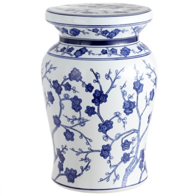 JONATHAN Y Cherry Blossom 17.7" Ceramic Garden Stool, , large