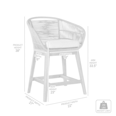 Tutti Frutti Outdoor Counter Height Bar Stool, , large