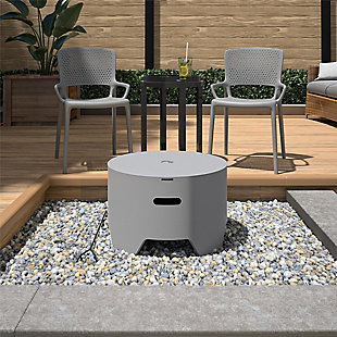 COSCO Outdoor 23" Wood Burning Fire Pit with Rain Cover and Accessories, Gray, rollover