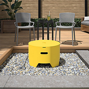 COSCO Outdoor 23" Wood Burning Fire Pit with Rain Cover and Accessories, Yellow, rollover