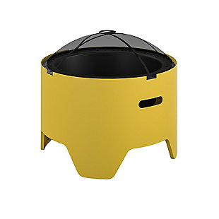 COSCO Outdoor 23" Wood Burning Fire Pit with Rain Cover and Accessories, Yellow, large
