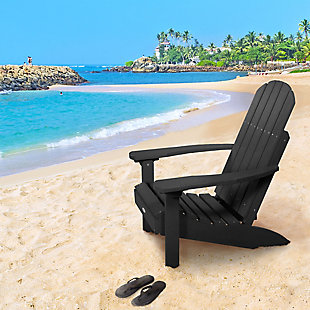 Bahia Verde Outdoors Cape Classic Adirondack Chair, Black Sand, rollover