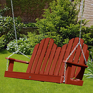 Highwood USA Classic Westport 4-Foot Porch Swing, Rustic Red, rollover