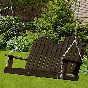 Highwood USA Classic Westport 4-Foot Porch Swing, Weathered Acorn, rollover