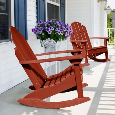 Highwood USA Classic Westport Adirondack Rocking Chair, Rustic Red