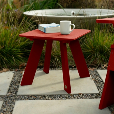 Highwood USA Italica Modern Side Table, Rustic Red, large