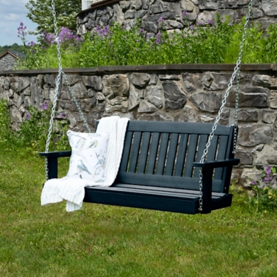 P600009542 Highwood USA Lehigh 4-Foot Porch Swing, Federal Bl sku P600009542