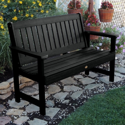 P600009543 Highwood USA Lehigh 5-Foot Garden Bench, Black sku P600009543