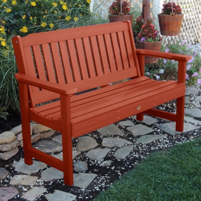 Highwood USA Lehigh 5-Foot Garden Bench, Rustic Red