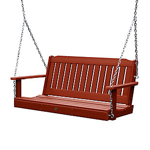 Highwood USA Lehigh 5-Foot Porch Swing, Rustic Red, large
